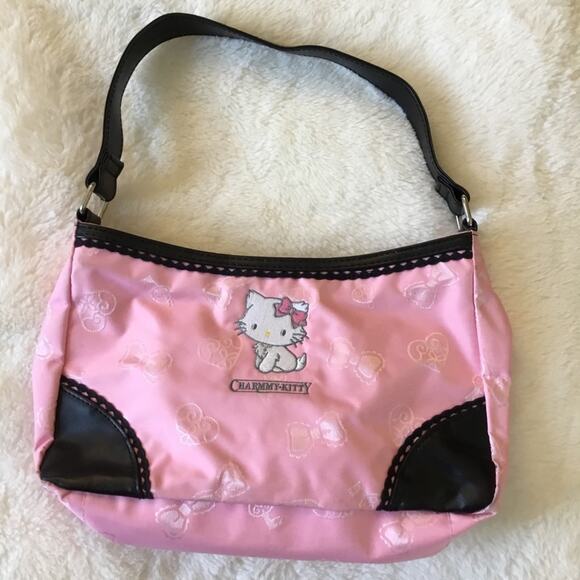 Hello Kitty Handbags - Sanrio Rare Vintage 2004 Hello Kitty Pink Baguette Style Shoulder Bag